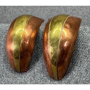 Vintage Artisan Mixed Metal Hoop Earrings